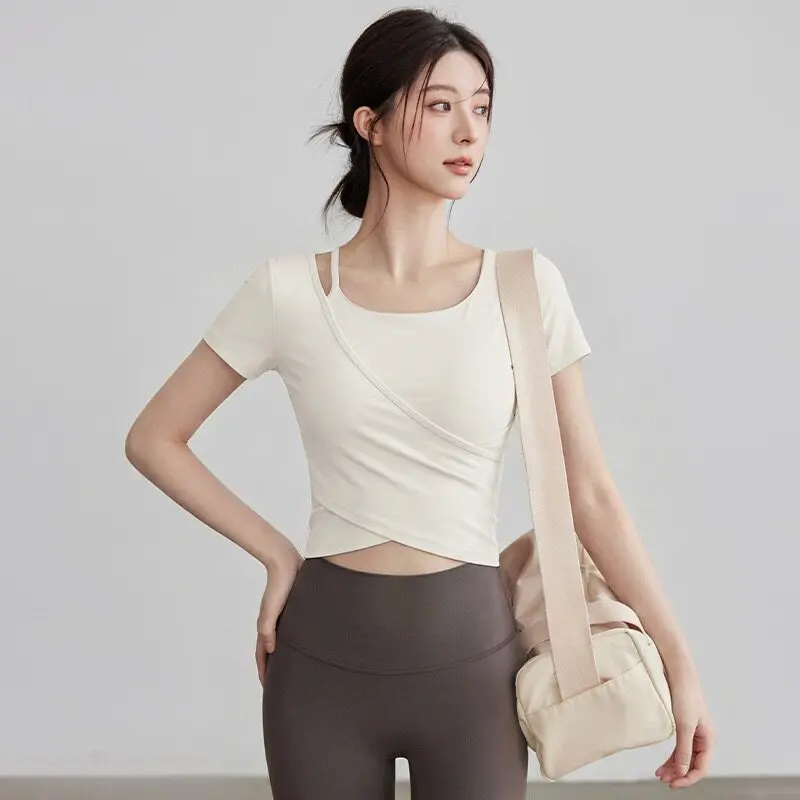 Pilates Yoga Wrap Top - Yoga Clothing Long-sleeved Summer High-looking Slimming