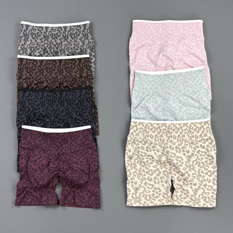 Pilates Yoga Legging - HISTELLO Gym Shorts Leopard Print Women
