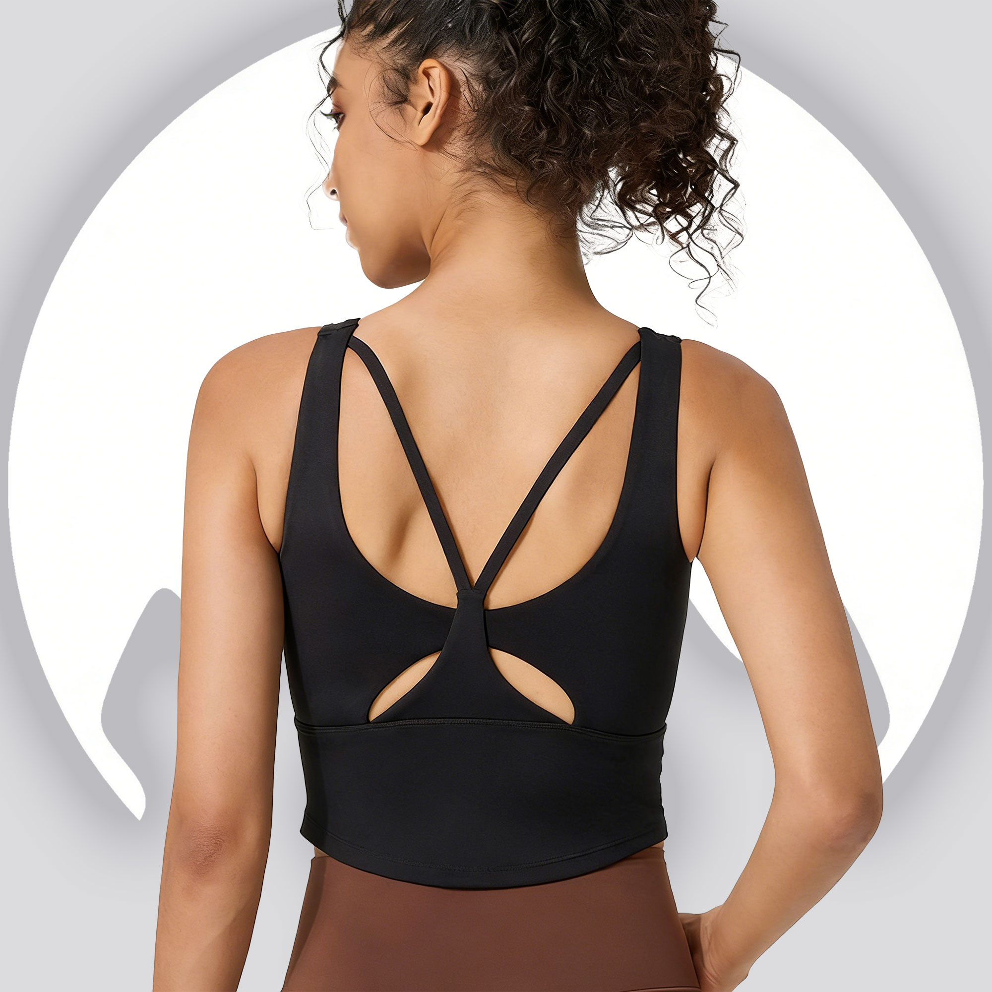 Pilates Yoga Wrap Top - Women's Fixed Cup Yoga Sports Bra
