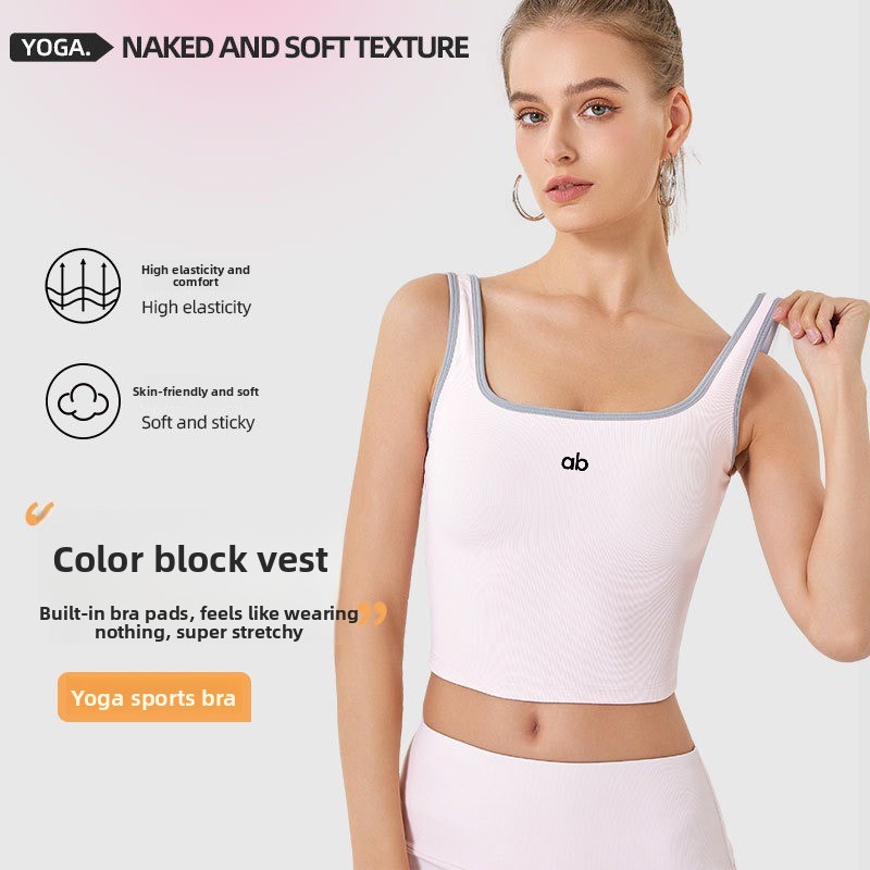 Pilates Yoga Wrap Top - Women Summer Ribbed Yoga Tank Top