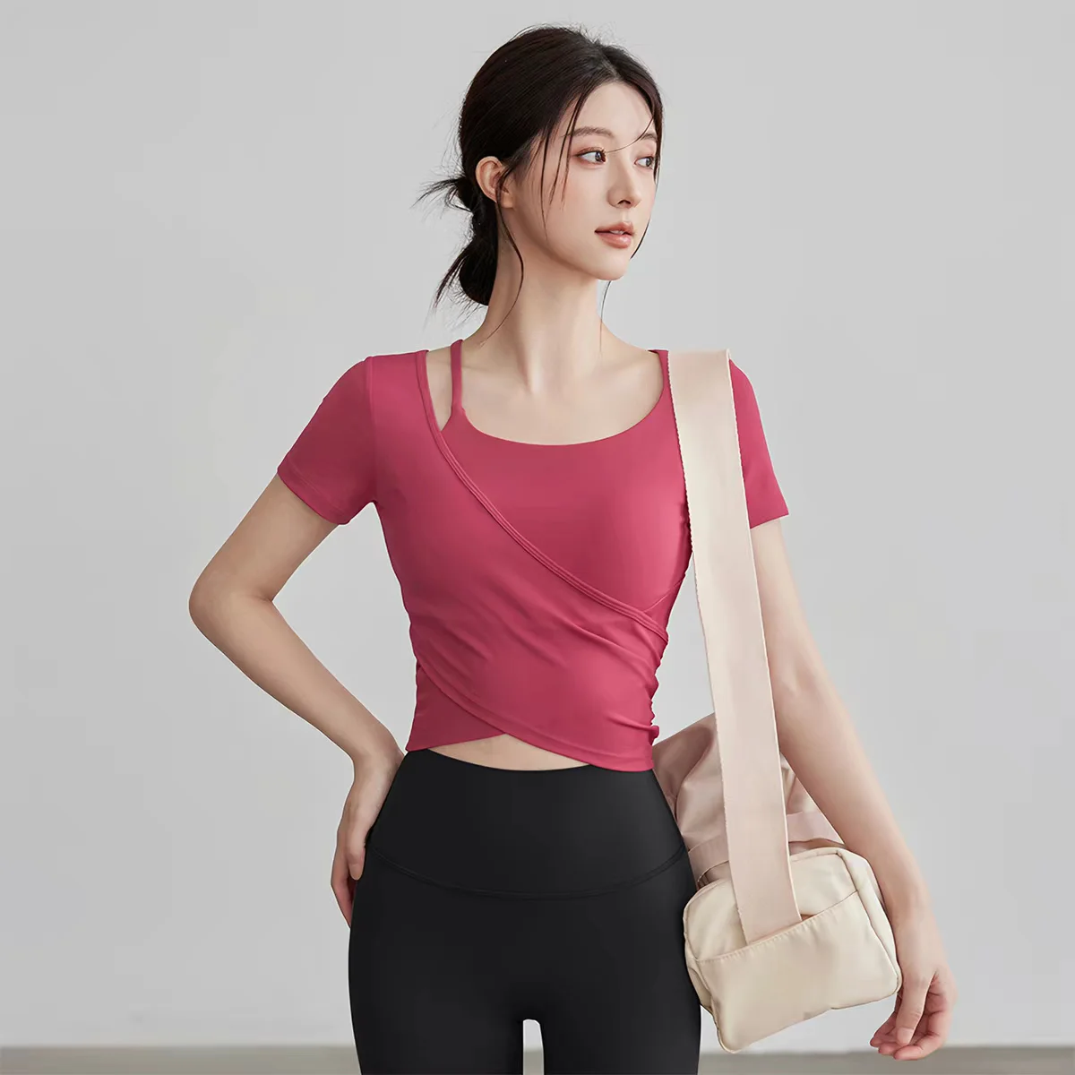 Yoga Clothing Long-sleeved Sum - Pilates Yoga Wrap Top 评论和价格