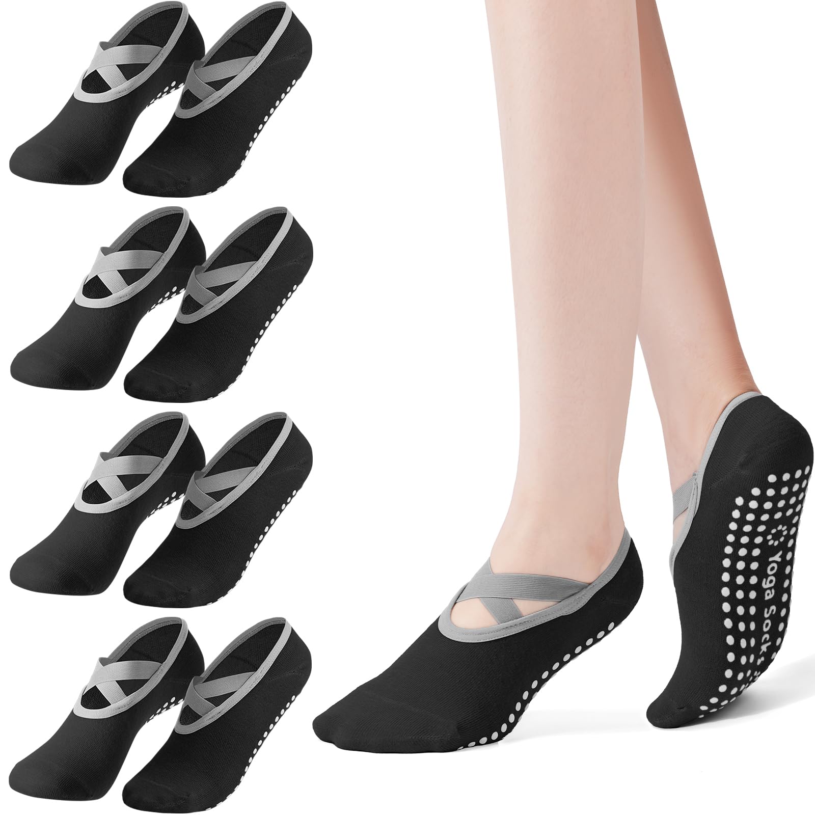 4-Pack Women's Pilates Socks,  - Pilates Yoga Bag 评论和价格