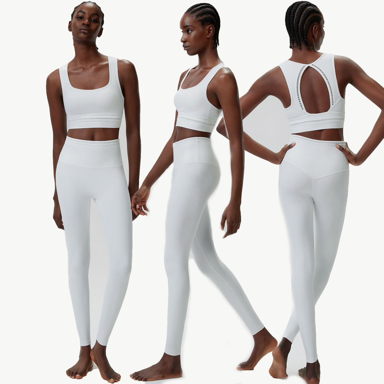 New Women 2‑Piece Yoga Set Squ - Pilates Yoga Legging 评论和价格