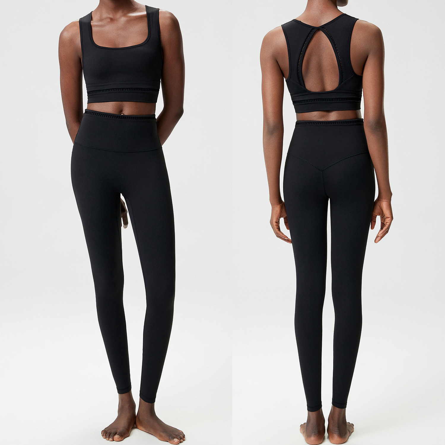 New Women 2‑Piece Yoga Set Squ - Pilates Yoga Legging 评论和价格