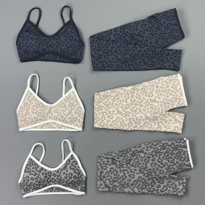 2 Pieces Yoga Set Women Leopar - Pilates Yoga Legging 评论和价格
